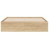 Bed Frame with Drawers without Mattress Sonoma Oak 150x200 cm King Size 3207268
