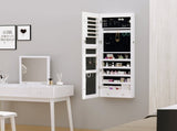 Jewelry Cabinet Mirror and LED Lights, Lockable Makeup Cosmetics Jewellery Organiser, Mirror T3398P342952