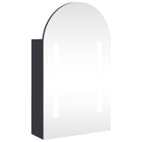 Bathroom Mirror Cabinet with LED Light Arched Grey 42x13x70 cm 357974