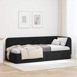 Corner Bed Frame with Headboard Black 80 x 200 cm Velvet 42016518