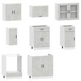 8 Piece Kitchen Cabinet Set Porto Concrete Grey Engineered Wood 3314845