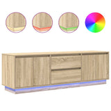 TV Cabinet with LED Lights Sonoma Oak 160,5x41x50 cm 3328428