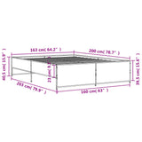 Bed Frame without Mattress Sonoma Oak 160x200 cm 3279878
