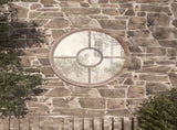 Garden Mirror Sand 60x4 cm Iron Round for Outdoor Use 318359