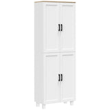 Freestanding Kitchen Cupboard, 4-Door Storage Cabinet Organizer with Adjustable Shelves White T3398P423530