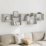 Wall Cube Shelf 5 Compartments Concrete Grey Engineered Wood 859998