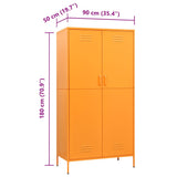 Wardrobe Mustard Yellow 90x50x180 cm Steel 336245