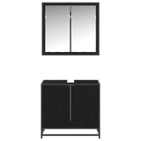 Bathroom Furniture Set 2 pcs Black Oak Engineered Wood 3402470