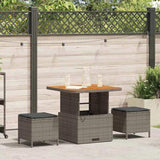 Garden Dining Set Grey Poly Rattan 42007915