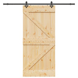 Sliding Door NARVIK Natural and Black 80 x 210 cm 3445236