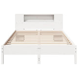 Bookcase Bed without Mattress White 140x200 cm Solid Wood Pine 3322832