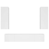 4 Piece TV Cabinet Set White Engineered Wood 3114198