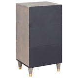 Sideboard Grey and Gold 40 x 33 x 75 cm Solid Mango Wood 4018795