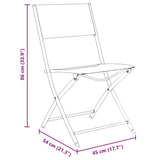 Garden Dining Set Folding 5 pcs Black Powder-Coated Steel 3379374
