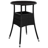 Garden Table Black Poly rattan Standard Lightweight 310598
