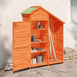Garden Tool Shed Brown 120x53.5x170 cm Solid Wood Pine 172246