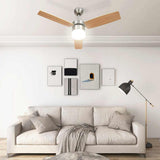 Ceiling Fan with Light and Remote Control 108 cm Light Brown 51490