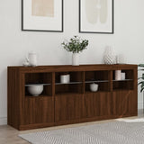 Sideboard with LED Lights Brown Oak 163x37x67 cm 3209078