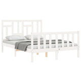 Bed Frame without Mattress White 140x190 cm Solid Wood Pine 3193122