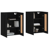 Wall Mounted Cabinets 2 pcs Black Engineered Wood 3198034