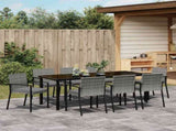 Garden Dining Set 9 pcs Grey Powder-Coated Steel 3379260