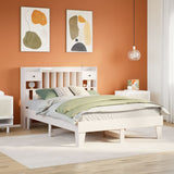 Bed Frame without Mattress White 140x190 cm Solid Wood Pine 3308856