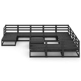 12 Piece Garden Lounge Set Solid Pinewood 3076043