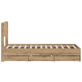 Bed Frame with Storage and Headboard Artisan Oak 90 x 200 cm 3445817