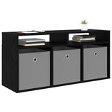 Lowboard with Drawer Black Oak 102 x 32 x 48.5 cm 8000589