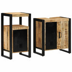 Bathroom Furniture Set 2 pcs Brown Soild rough mango wood 3305598