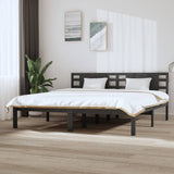 Bed Frame without Mattress Grey 200x200 cm Solid Wood Pine 3104240