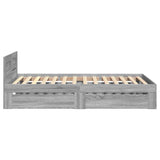 Bed Frame with Headboard without Mattress Grey Sonoma 90x190 cm Single 3295616
