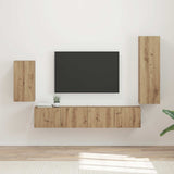 TV Cabinet Set Wall-mounted 4 pcs Artisan Oak Engineered Wood 3409014