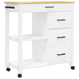 Kitchen Trolley MONZA 84x40x88.5 cm Solid Wood Pine 376117