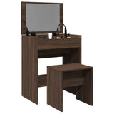 Dressing Table and Stool Brown Oak 60x40x113.5 cm 848219
