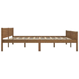 Bed Frame Honey Brown Solid Pine Wood, Plywood Double Bed Frame 322116