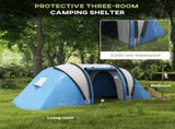 Camping Tent with 2 Bedrooms and Living Area, 3000mm Waterproof Family Tent, for Fishing Hiking T3398P349022