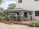 3.36 x 3.36m Pop Up Gazebo Party Tent with Solar-Powered LED Lights, Adjustable Event Shelter with T3398P551621
