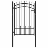 Fence Gate with Spikes Steel 100x150 cm Black 146390