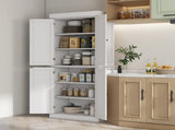 Freestanding Kitchen Cupboard with 4 Doors, Storage Cabinet with 6-Tier Shelving and 4 Adjustable T3398P378042