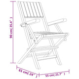 Garden Dining Set Natural Teak Solid Teak Wood Foldable 3155009