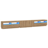 TV Cabinet with LED Lights Artisan Oak 300x35x40 cm Engineered Wood 3329170