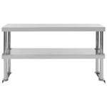 ZNTS Kitchen Work Table with Overshelf 120x60x150 cm Stainless Steel 3054471