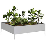 Garden Raised Bed 100x100x33.5 cm Galvanised Steel 851029