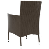 Garden Chairs with Cushions 4 pcs Brown Poly Rattan 362526