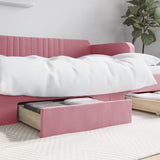 ZNTS Bed Drawers 2 pcs Pink Engineered Wood and Velvet 833919