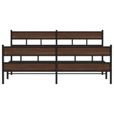 Metal Bed Frame without Mattress Brown Oak 193x203 cm 3308480