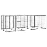 Outdoor Dog Kennel Steel with Roof 12.1 m 3082252