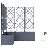 Garden Planter 5 pcs LiGht Grey 120 x 120 x 142 cm Plastic 42002902