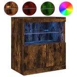 Sideboard with LED Lights Smoked Oak 60x37x67 cm 836655